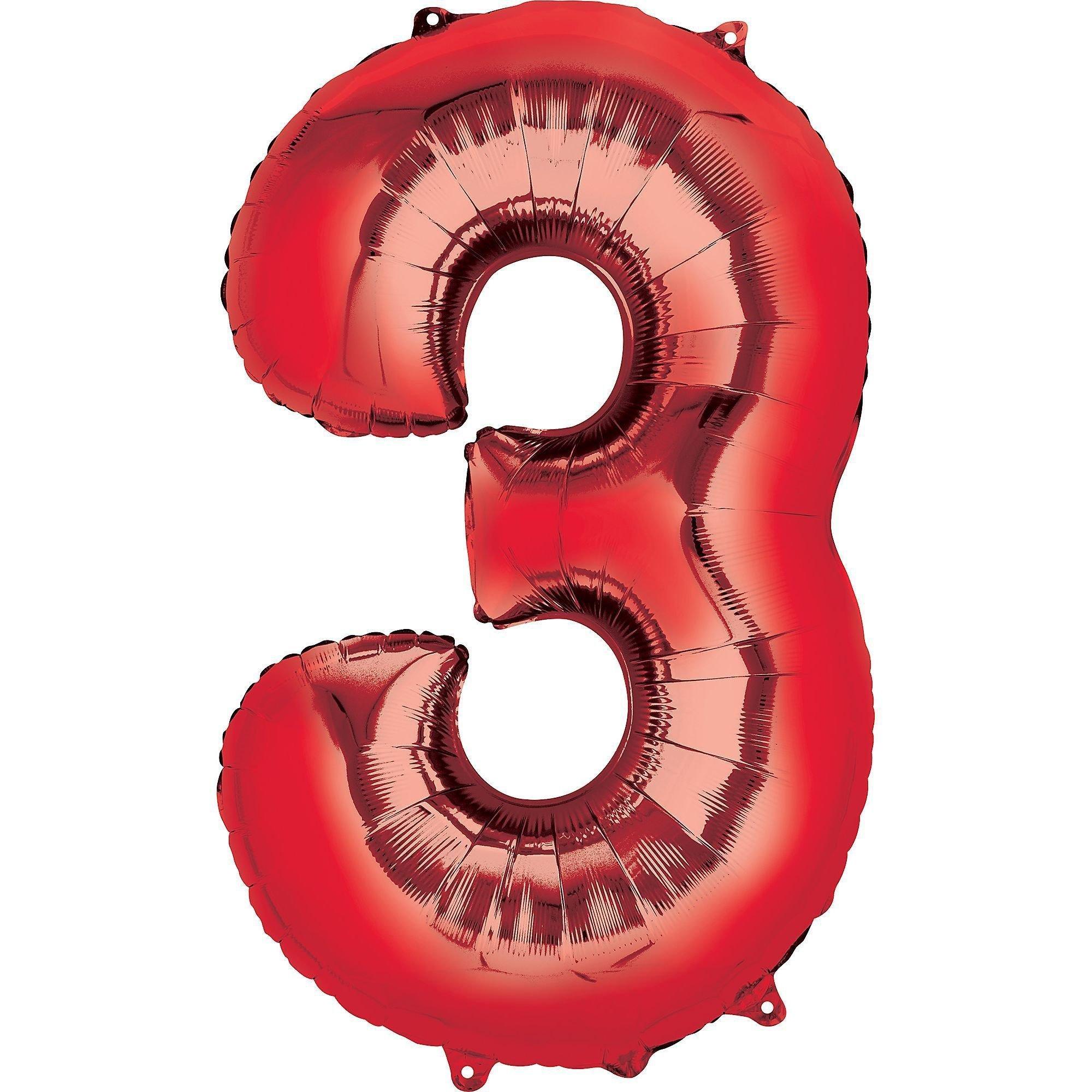 34in Number (0-9) Balloon, Assorted Colors